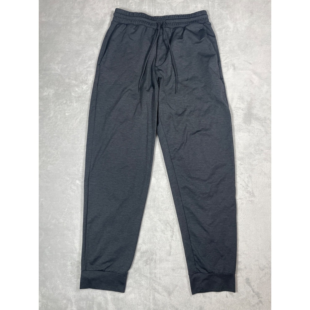 Uniqlo Jogger Pants Men Medium Black Stretch Athletic Tapered Drawstring